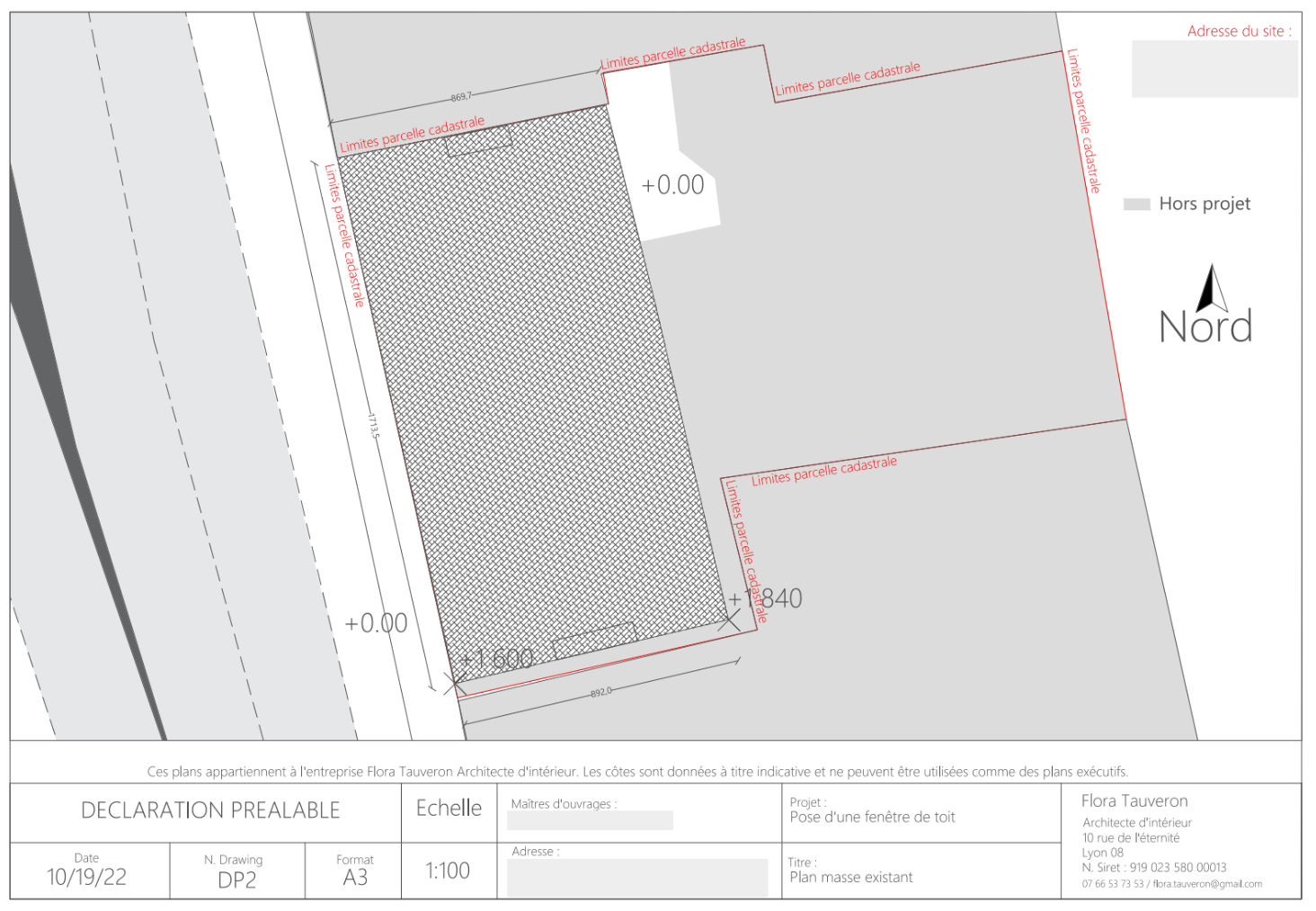 Déclatation préalable pour l'aménagement de combles pour projet particuler